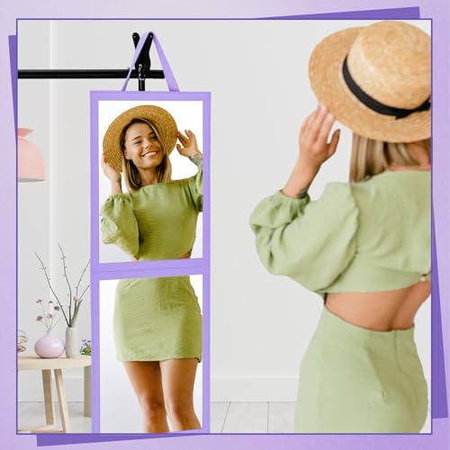 GlikCeil Foldable Portable Full Length Mirror for Dorm Dance Backstage Camping Travel Hanging Folding Makeup Body Mirror for Dancers Artists Home Aestheticians Spa(Purple,33.5" X 13.4") - Image 5