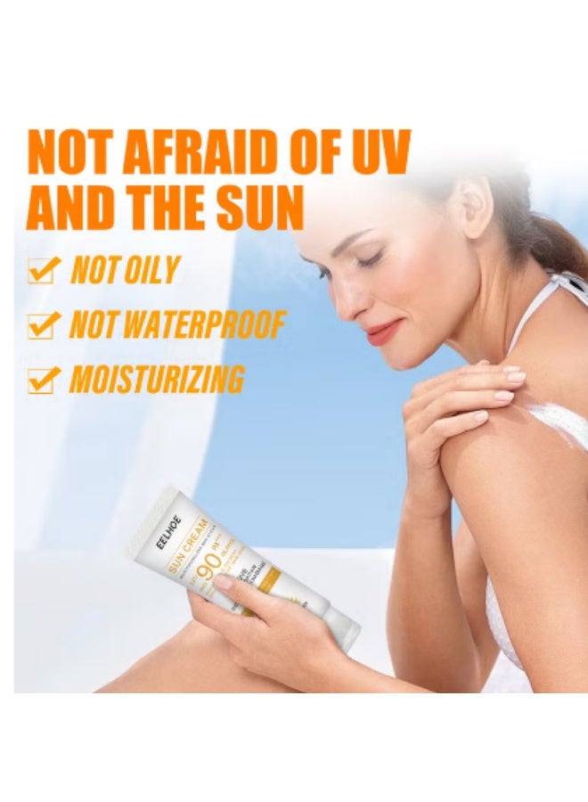 EELHOE 2pcs of EELHOE Facial Sun Cream Moisturizing And Non-Sticky Sunscreen Facial Moisturizer Anti Oxidation Reduce Skin Damage - Image 4