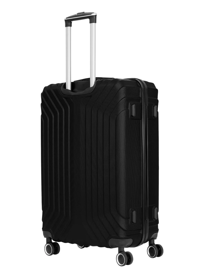 بارا جون GlideX 28-Inch Large ABS Hard Case Checked-In Luggage Trolley Bag – 30kg Capacity, 8 Spinner Wheels & Lock, Black