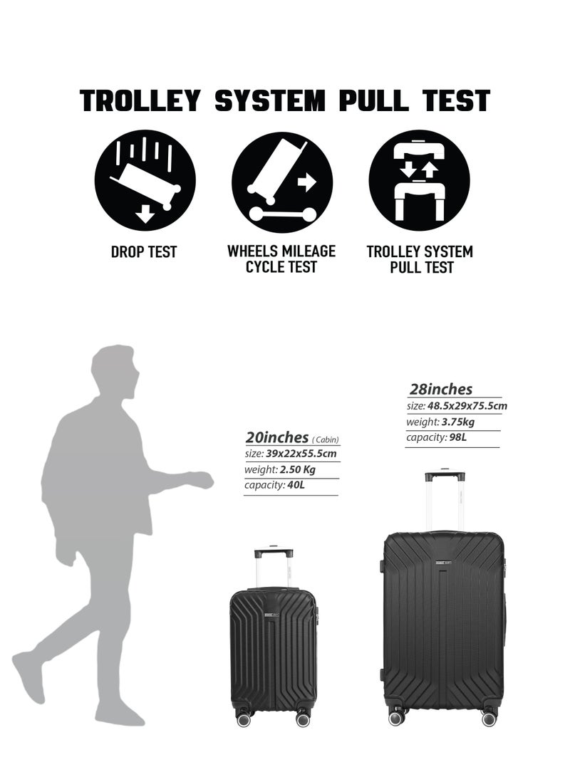 PARAJOHN GlideX 28-Inch Large ABS Hard Case Checked-In Luggage Trolley Bag – 30kg Capacity, 8 Spinner Wheels & Lock, Black - Image 5