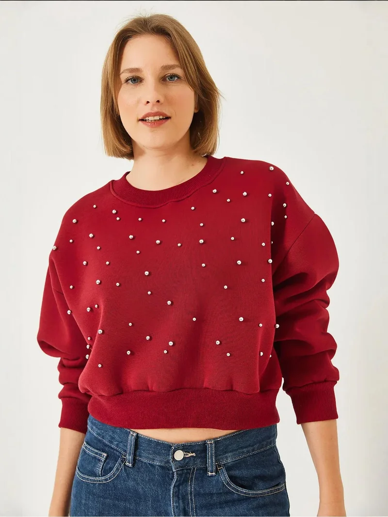 بيانكو لوتشي بلوفر بياقة دائرية بنقشة لوتشي مع بوم بوم