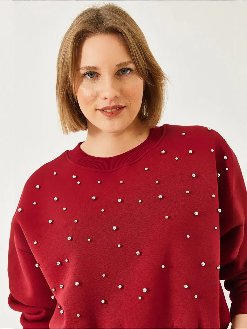 بيانكو لوتشي بلوفر بياقة دائرية بنقشة لوتشي مع بوم بوم