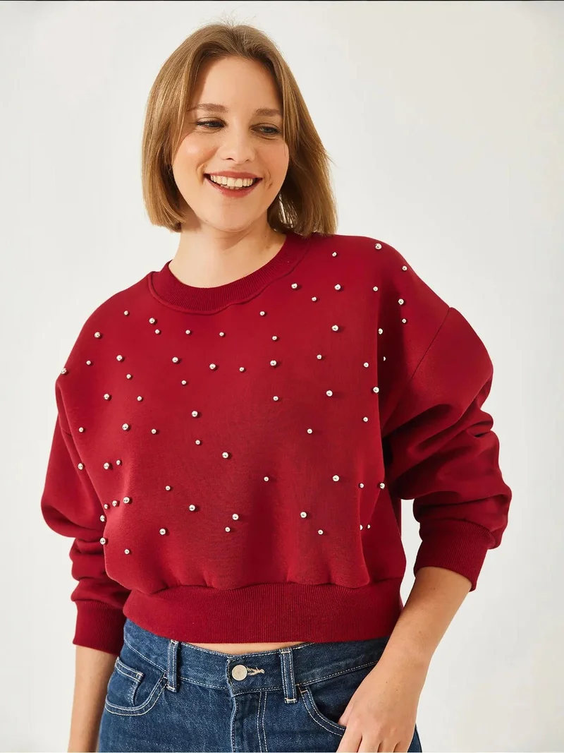 بيانكو لوتشي بلوفر بياقة دائرية بنقشة لوتشي مع بوم بوم