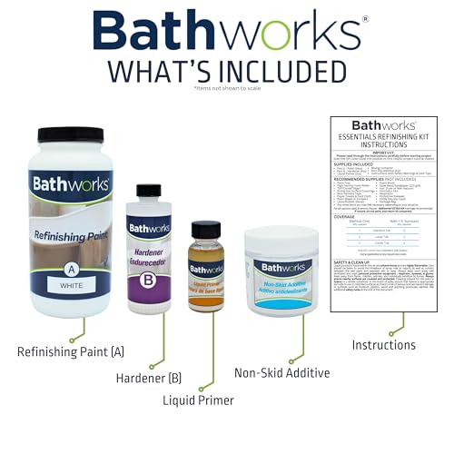 Bathworks Essentials Roll-On Refinishing Kit - 22 fl oz, High Gloss White, Long-Lasting Acrylic Resin Finish with Non-Slip Additive - Professional-Grade DIY Coating for Bathtubs, Tile, Sinks & Showers (Paint Materials Only) - Image 5