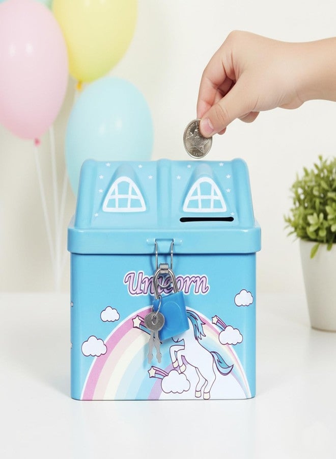 Ascension Unicorn Piggy Bank for Kids with Lock & Key Hut Shape Coin Bank Gulak for Money Piggy Bank for Children & Adults with Lock Cute Money Saving Box Birthday & Kids Gift Item (Random Color) - Image 5