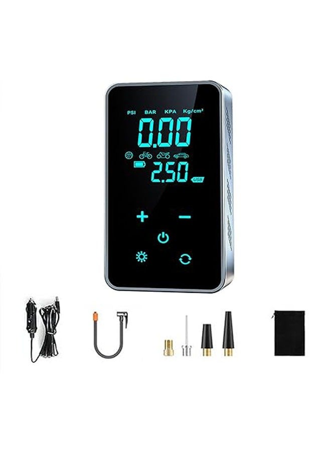 general Full touch screen car portable air pump for car air compressor, electric tire inflator for inflating cars, bicycles, balls, swimming rings and other inflatable items  - Image 1