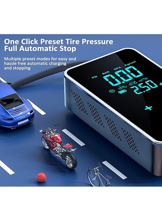 general Full touch screen car portable air pump for car air compressor, electric tire inflator for inflating cars, bicycles, balls, swimming rings and other inflatable items  - Image 2
