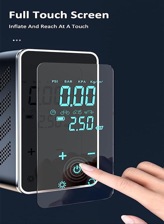 general Full touch screen car portable air pump for car air compressor, electric tire inflator for inflating cars, bicycles, balls, swimming rings and other inflatable items  - Image 5