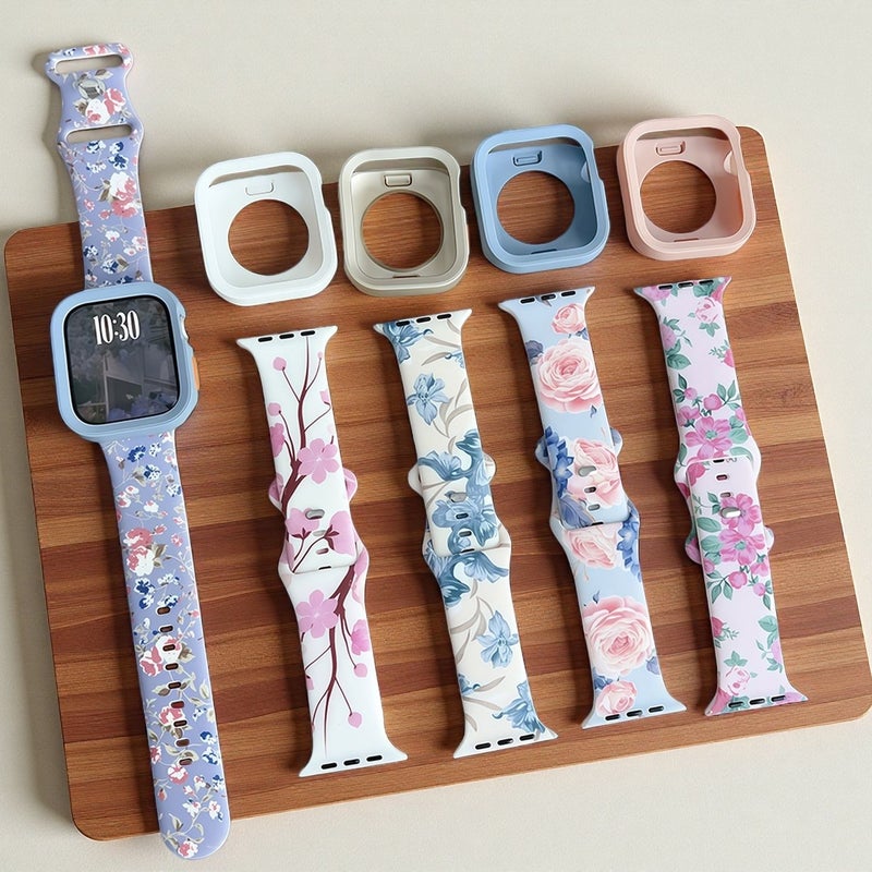 Lilac Silicone Protective Case And Watch Strap Compatible With Apple Watch 40mm 41mm - Image 1
