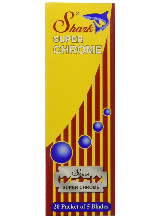 Shark Double Edge Safety Razor Blades, Super Chrome, 100 Count