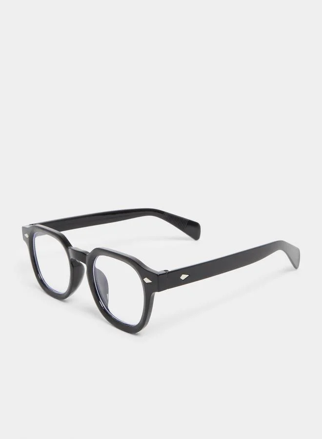 Styli Black Round Frame Sunglasses