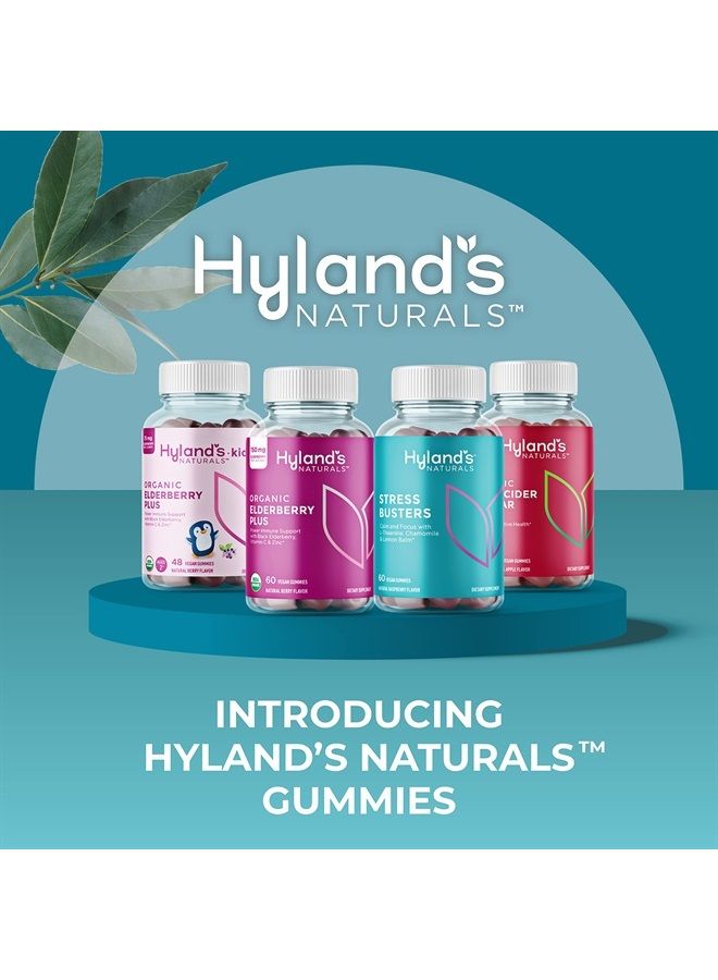 Hyland's Naturals Kids Organic Elderberry Plus Gummies, Organic Black Elderberry with ZINC and Vitamin C, Immune Support for Children, 48 Vegan Gummies - Image 4
