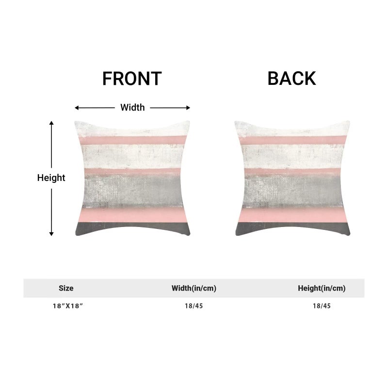 AEIOAE Pink Grey Pillow Covers 18x18 Set of 2 Beige Abstract Art Painting Striped Decorative Throw Pillow Covers Cotton Square Modern Cushion Case for Home Couch Sofa Outdoor - Image 2