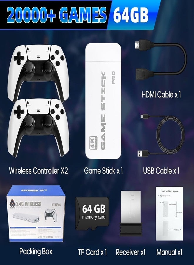 SSR 2025 Edition | Wireless for TV HDMI Gaming Plug & Play Video Game 4K HD Game Stick| Wireless Stick with Game Built-in 22,000+ Games & 64Gb, 23 Emulators TV Gaming Console for Kids 5 Years to 17 Years - Image 4