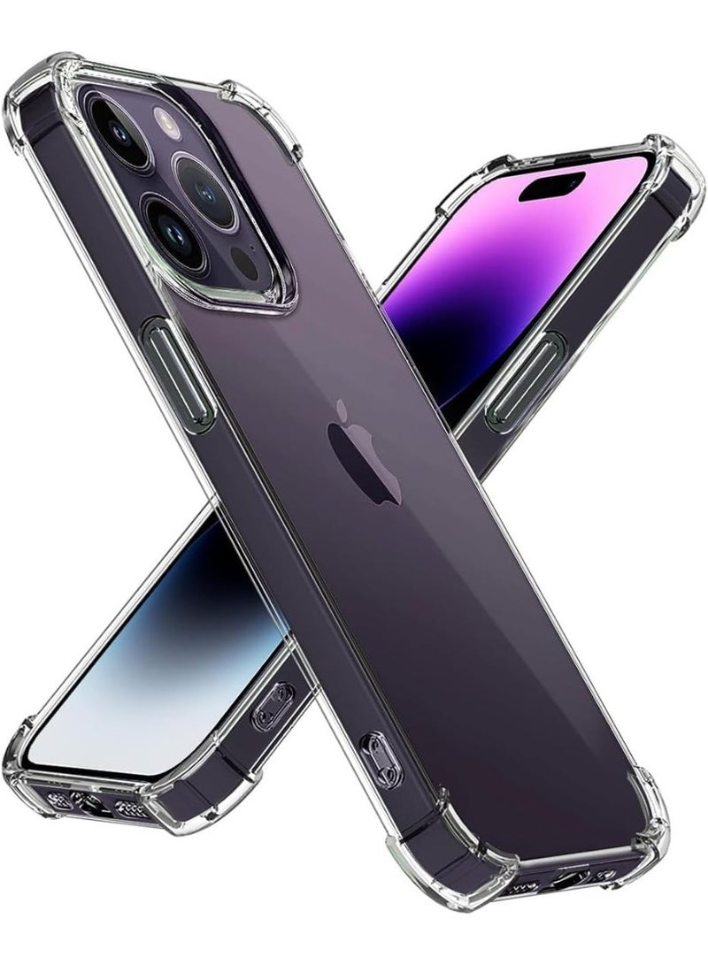 موز Back Cover for iPhone 14 Pro Transparent Mobile Back Case Shock Proof Design Camera Edges Protection Crystal Clear Phone Case Silicon Soft TPU (iPhone 14 Pro) - Image 1