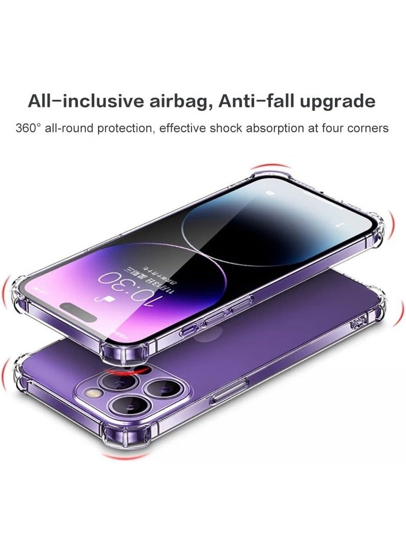 موز Back Cover for iPhone 14 Pro Transparent Mobile Back Case Shock Proof Design Camera Edges Protection Crystal Clear Phone Case Silicon Soft TPU (iPhone 14 Pro) - Image 3