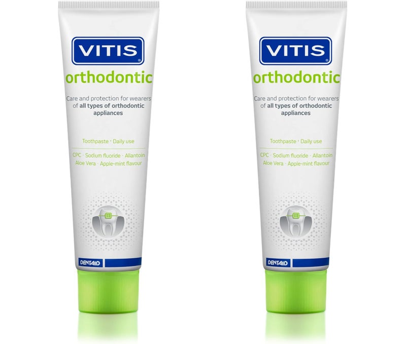 Vitis Orthodontic Toothpaste with Nano Repair (100ml) - Pack of 2
