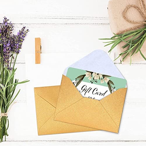Confetti Gift Card Envelopes - 100pc Mini, Paper Business Card Envelopes, Tiny Envelope Pockets for Small NoteCards, 4 x 2.7 Inches (Gold) - Image 3