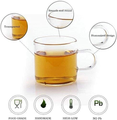 ZROY ENTERPRISE Borosilicate Square Glass Tea Pot with Heat Resistant Stainless Steel Infuser Perfect for Tea and Coffee Maker, Clear Glass Kettle (950 ML, Tea Pot with Cups) - Image 3