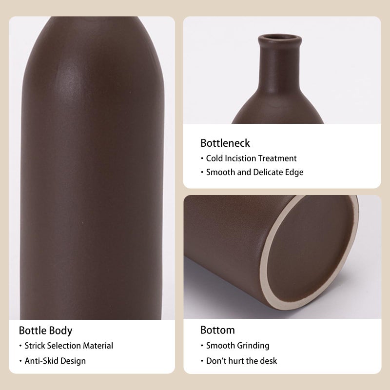 OLACHIKKO Neutral Ceramic Vase Set â€“ 5 Matte Earth-Tone Vases for Japandi, Scandinavian, or Minimalist Home Decor, Table, Entryway, Shelf & Mantel Styling - Image 4