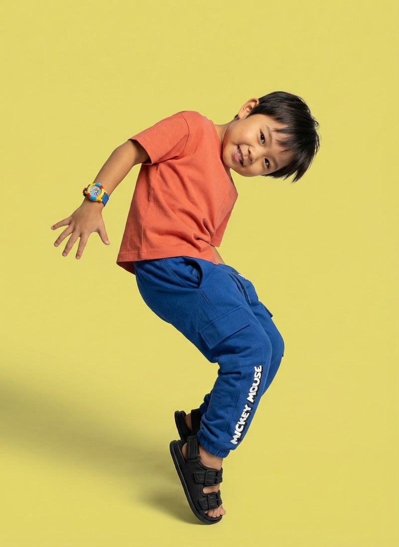 Nautinati Boys' 100% Cotton Stretchable Disney Mickey Mouse Print Cargo Joggers - Image 5