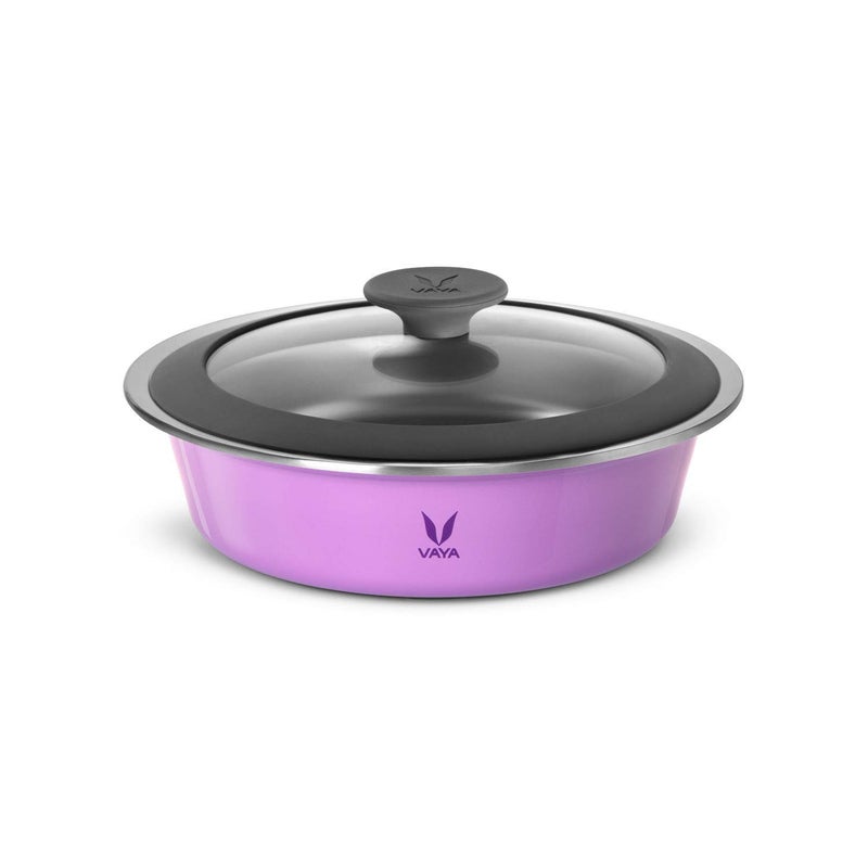 VAYA HauteCase Premium Stainless Steel Casserole with Glass Lid to Serve Roti1100ml Vacuum Insulated Steel Hot Box Keeps Food Hot Fresh Kitchen Hot Pot Improves Dining Table DecorIris Purple - Image 1