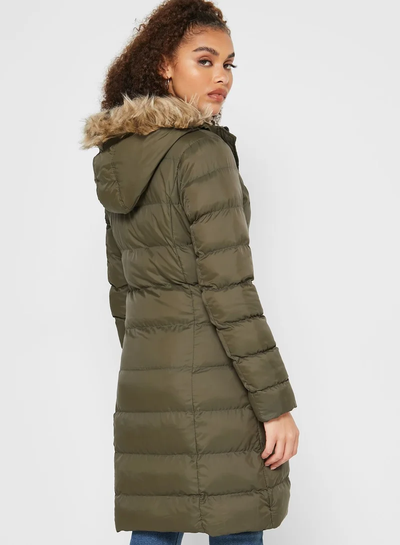 BRAVE SOUL Faux Fur Puffer Coat