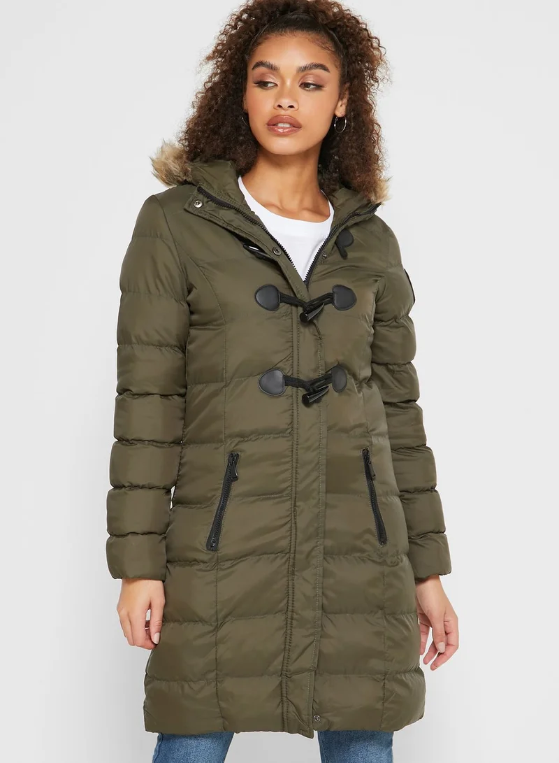 BRAVE SOUL Faux Fur Puffer Coat