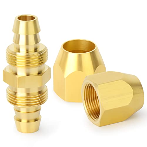 GASHER 10PCS Brass Pneumatic Replacement Fitting, Reusable Hose Splicer Repair Fitting 3/8" Barb x 3/8" Barb（Suitable for 3/8" ID，1/2" OD air hose) - Image 2