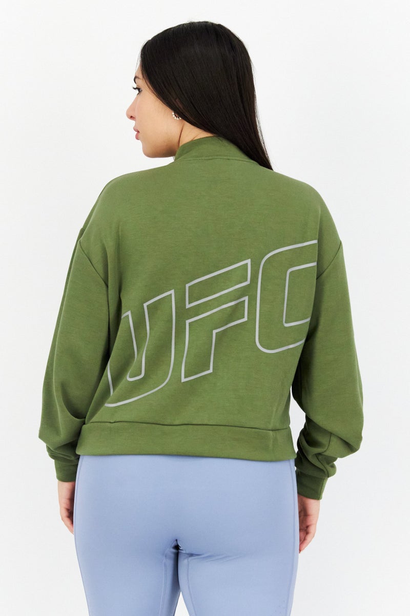 Ufc Women Sportswear Fit Long Sleeves Running Sweatshirt, Olive - Image 3