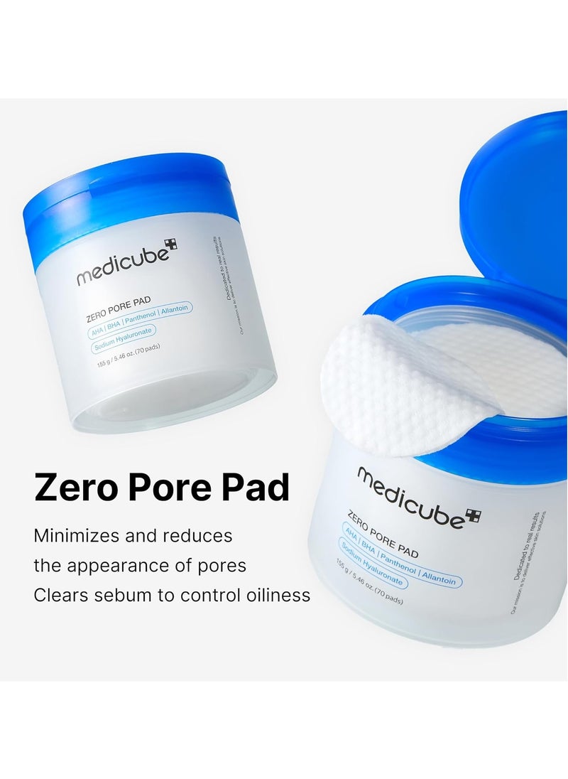 Medicube medicube Zero Pore Pads 2.0, Dual-Textured Facial Toner Pads for Exfoliation and Pore Care with 4.5% AHA Lactic Acid & 0.45% BHA Salicylic Acid, Ideal for All Skin Types, Korean Skin Care (70 Pads)  - Image 3