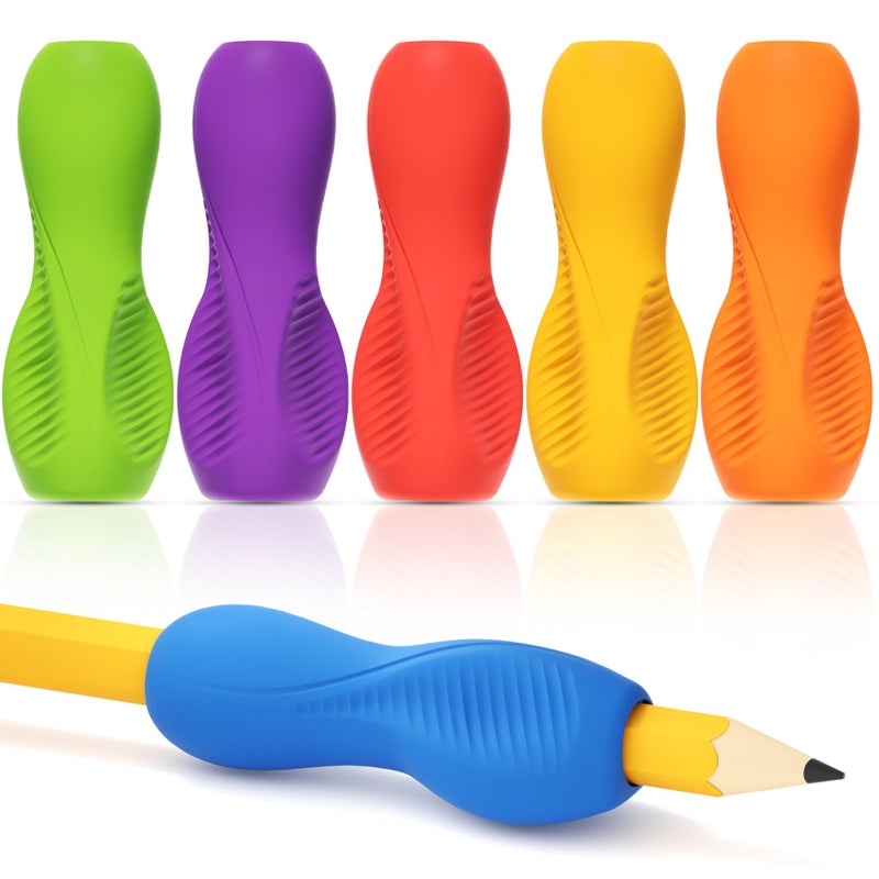 ELETIUO 6-Pack Pencil Grips,Ergonomic Triangular Design with Guiding Grooves Corrects Grip,Soft Silicone & Non-Slip Texture,Universal Fit for Kids&Adults Left/Right Handed Writing,Drawing - Image 1