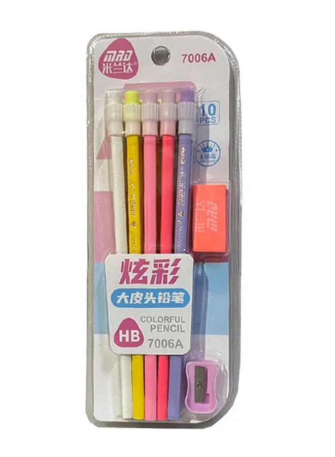 STAR BABiES Pack Of 10 Back To School Pencil Set Lunch Box With Water Bottle - Green  - Image 4