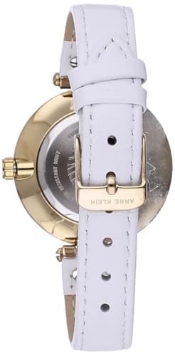 Anne Klein Womens 109168WTWT GoldTone and White Leather Strap Watch - Image 3