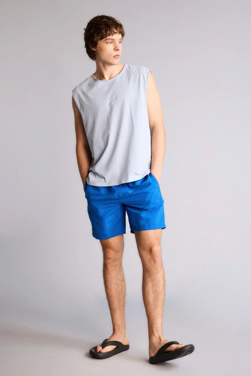 Defacto  Regular Fit Mesh Lined Knee Length Swim Shorts for Men | Best Price UAE