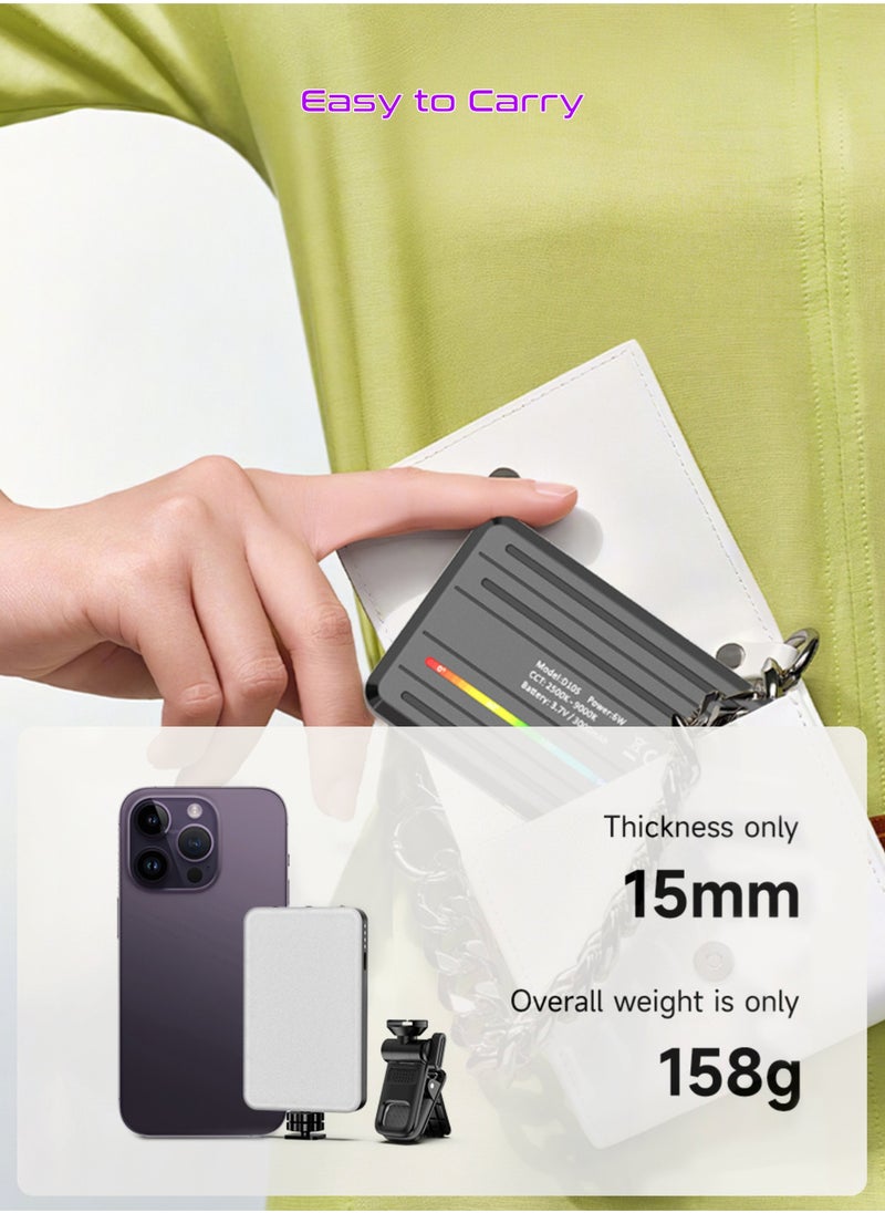 Mi VAZA - RGB Video Light -  Portable LED Camera Light Panel - 360° Full Color - CRI≥95 - 3000 mAh Battery - 10 Lighting Effects - Photography Fill Light - Mobile Light - Portable LED Camera Light - For Selfies Video, Conferencing, Photography, ikTok, YouTube, Vlog Shooting - Image 1
