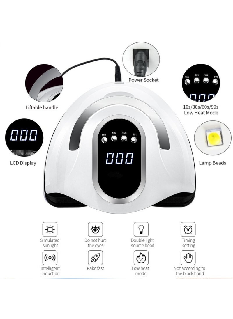 EVEREEN - Max 280W Professional UV LED Nail Lamp For Nail Gel Fast Nail Polish Dryer With 66 Beads Auto Sensor 4 Timer Setting LCD Display For Salon And Home Use Nail Art Design Tools - Image 1