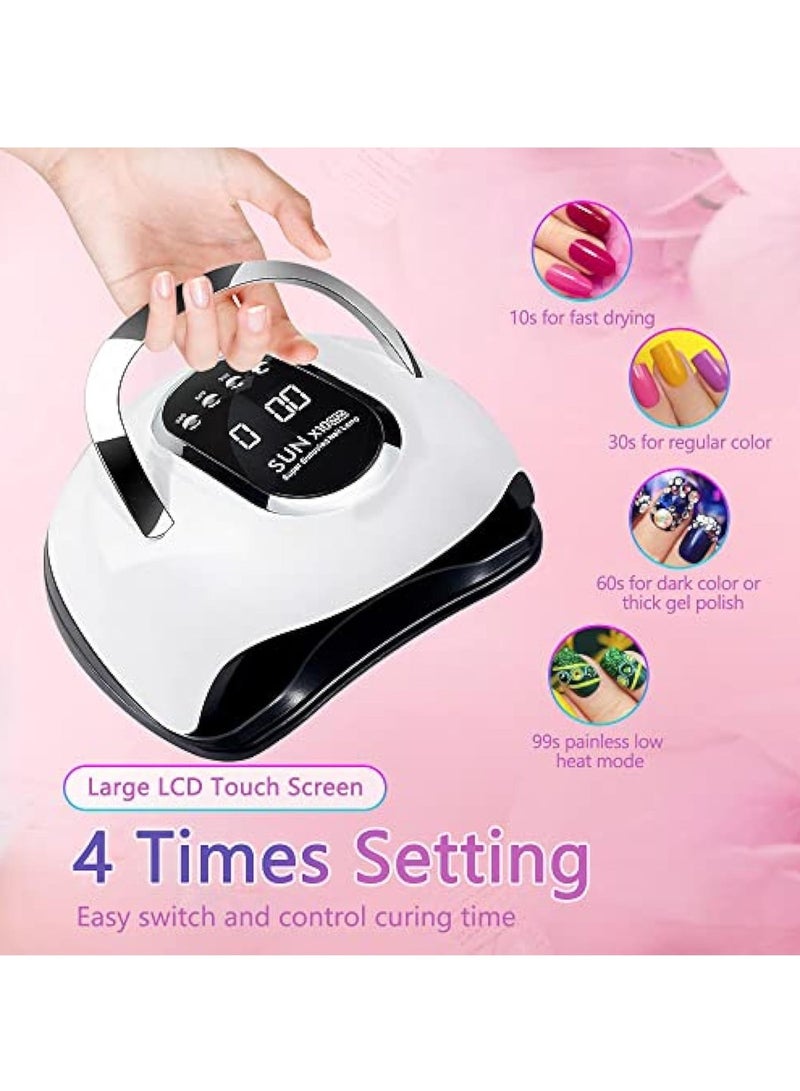 إيفرين مصباح أظافر UV LED مع 66 حبة LED، مجفف أظافر UV بقوة 280 واط لضوء LED ومعالجة جل الأظافر بسرعة، مصباح UV LED للأظافر مع مستشعر تلقائي وشاشة LCD و4 إعدادات للمؤقت، مصباح أظافر احترافي منخفض الحرارة لفن الأظافر في الصالون والمنزل - Image 4