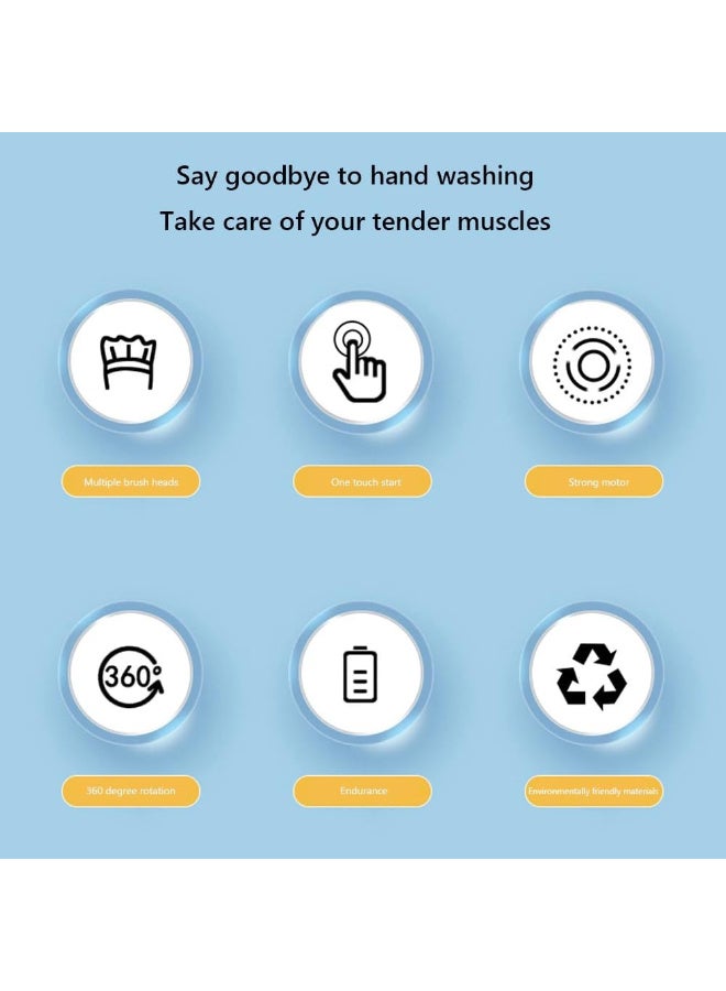 فرشاة تنظيف كهربائية – قابلة لإعادة الشحن ومزودة بـ 3 رؤوس – أداة تنظيف عميق مضادة للماء – أبيض - Image 3