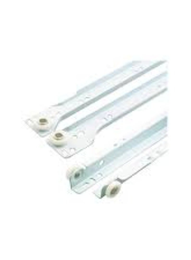 KNP KNP White Sliding Drawer Rail in 18 inches is designed for smooth and efficient drawer operation, perfect for a variety of furniture applications such as cabinets, desks, and storage units.  - Image 1