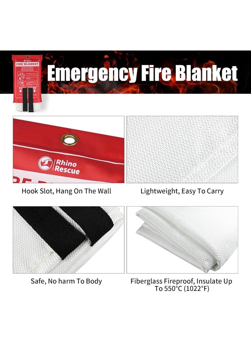 SHAOZHEN RESCUE Fire Blanket, 40''×40'' Fiberglass Emergency Fireproof Gear, Flame Retardant Protection for Home, Kitchen, Camping, Hiking, 2 Count - Image 3