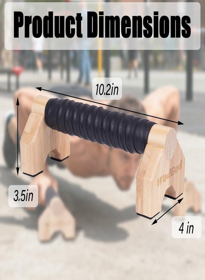 WodGod Solid Wood Parallettes Push Up Bars for Home & Gym, Durable Wooden Calisthenics Equipment with Non-Slip Grip, Full Body Strength & Balance Training - Image 3