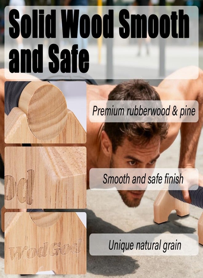 WodGod Solid Wood Parallettes Push Up Bars for Home & Gym, Durable Wooden Calisthenics Equipment with Non-Slip Grip, Full Body Strength & Balance Training - Image 5