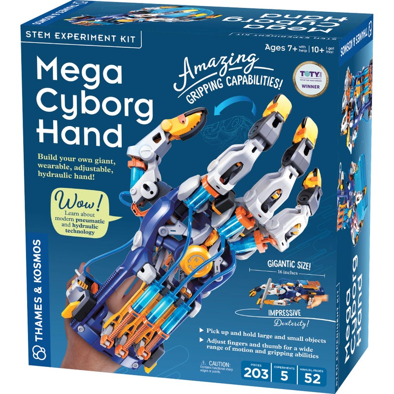 Thames & Kosmos Mega Cyborg Hand STEM Experiment Kit | Build Your Own GIANT Hydraulic Amazing Gripping Capabilities Adjustable for Different Sizes Learn Pneumatic Systems - Image 1