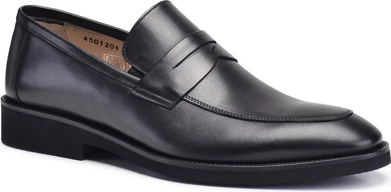 نيفزات اوناي Leather Black Casual Loafer Men's Shoes -10054-