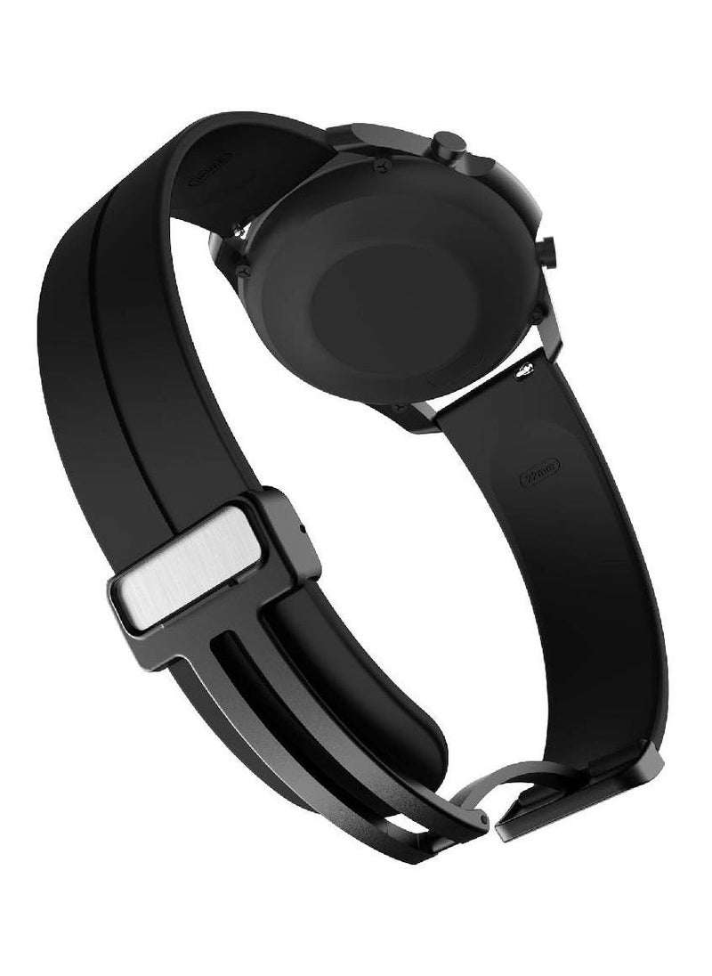 22mm Watch Straps Silicone Replacement Strap Compatible for Garmin Vivoactive 4/Galaxy Watch 3 45mm/ Gen 5/for Huawei GT2 46mm/ GT2 pro 46mm Magnetic Clasp Quick Release Watch Strap (Black) - Image 2