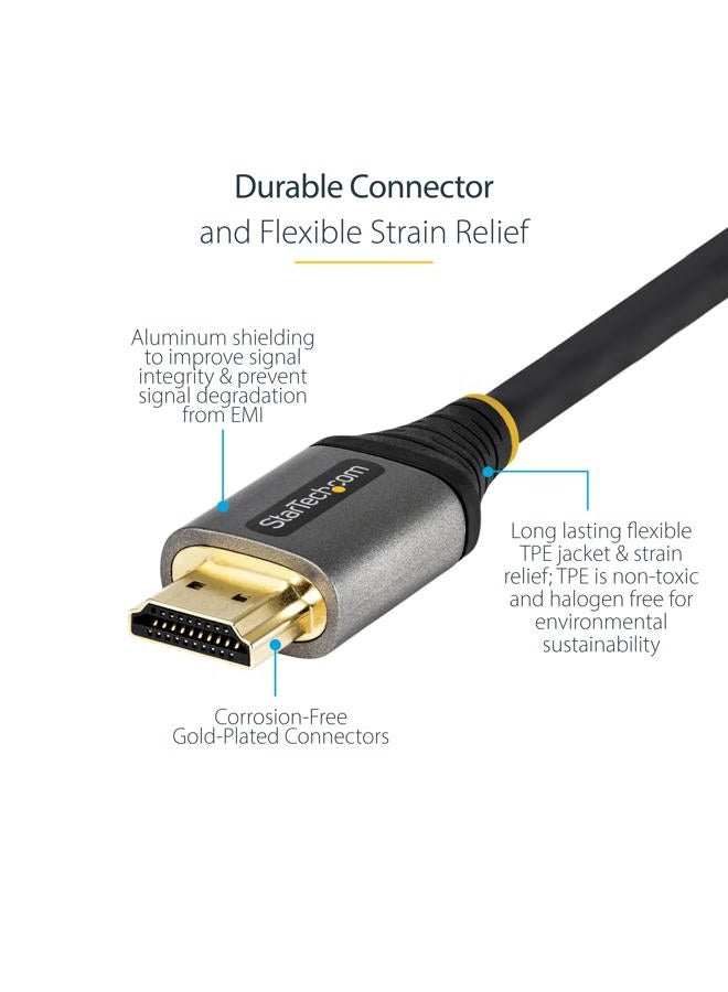 StarTech .com 3m HDMI 2.1 Kabel 8K - Zertifiziertes Ultra High Speed HDMI Kabel 48Gbit/s - 8K 60Hz/4K 120Hz HDR10+ eARC - UHD 8K HDMI Monitorkabel - Monitor/TV - Flexible TPE Ummantelung (HDMM21V3M) - Image 3