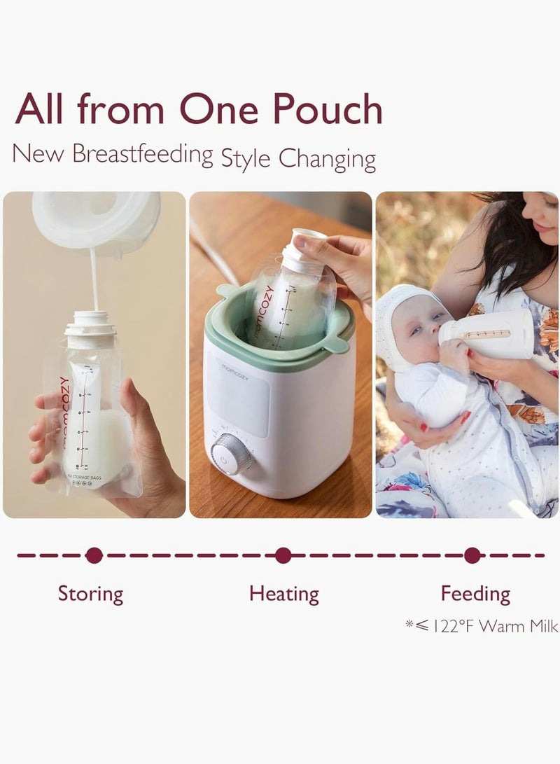 Momcozy مجموعة زجاجات الأطفال للاستعمال مرة واحدة، أكياس تخزين حليب الثدي خالية من الغسيل ومضادة للتسرب ولا يمكن نقلها للتجميد والتسخين والتغذية المباشرة - Image 2