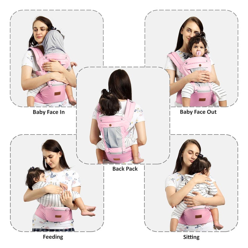 1st Step 5 in 1 Hip seat Baby Carrier (Pink) - Image 3