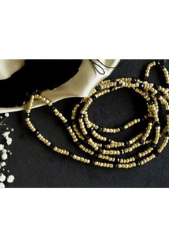 اكسوارات ار ايه علاقة موبيل  من خرز ذهبي والأسود قطعتين  - Image 3